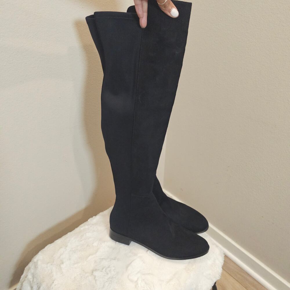 J. Crew Factory Micro Suede Over the Knee Boots with Back Stretch Panel Size 9